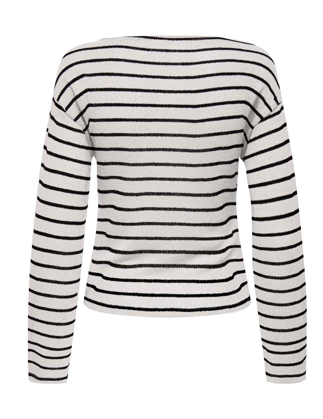 Camiseta Only Spezia blanca a rayas manga larga para mujer