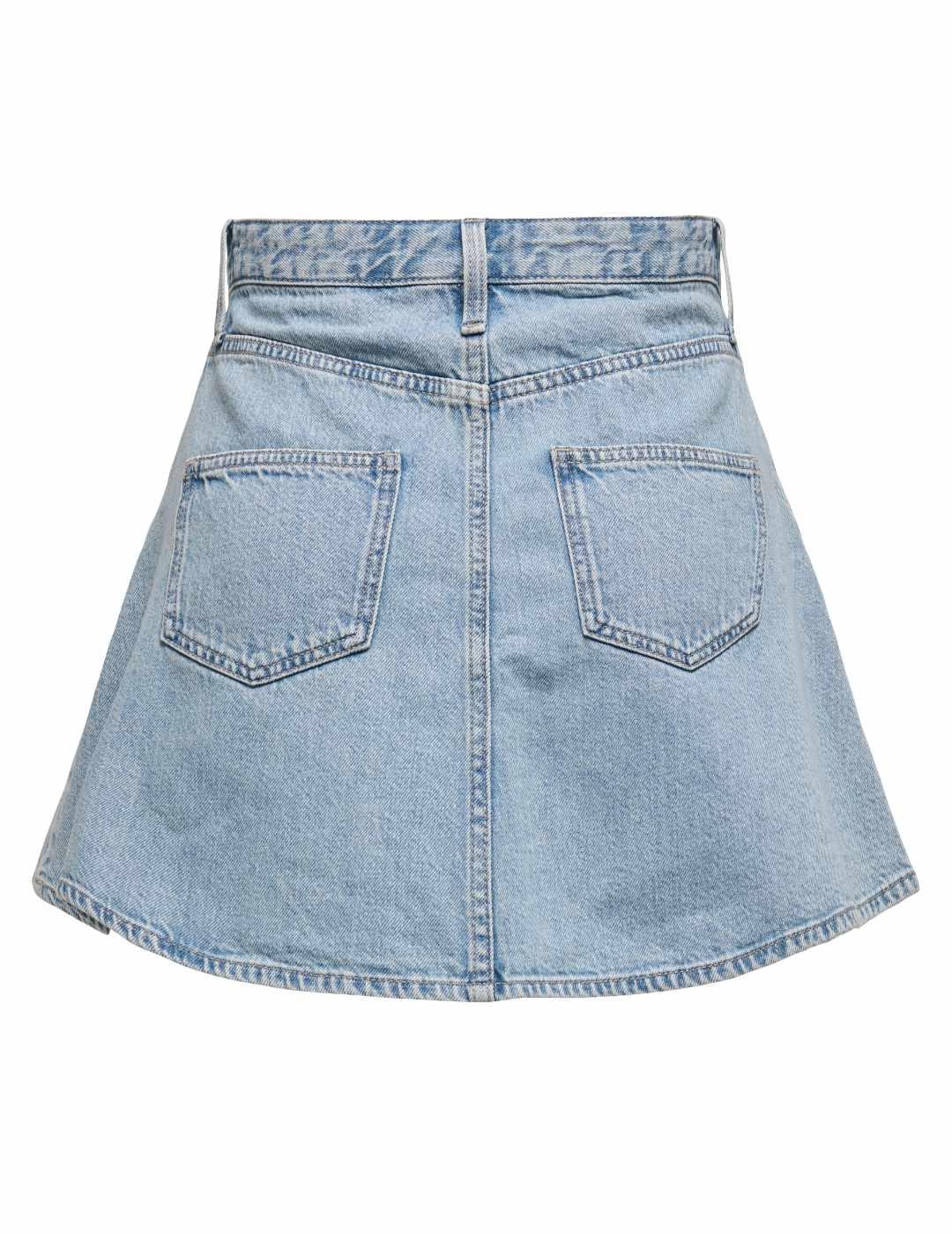 Falda Only Eden vaquera azul claro acampanada para mujer