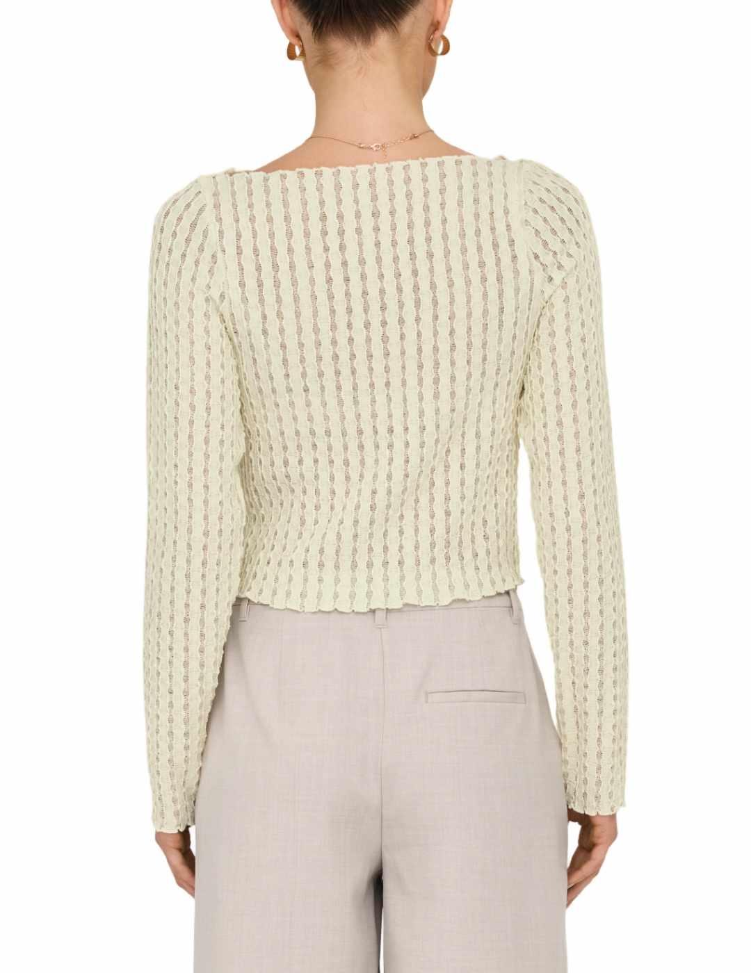 Camiseta Only Noor amarilla pastel manga larga de mujer