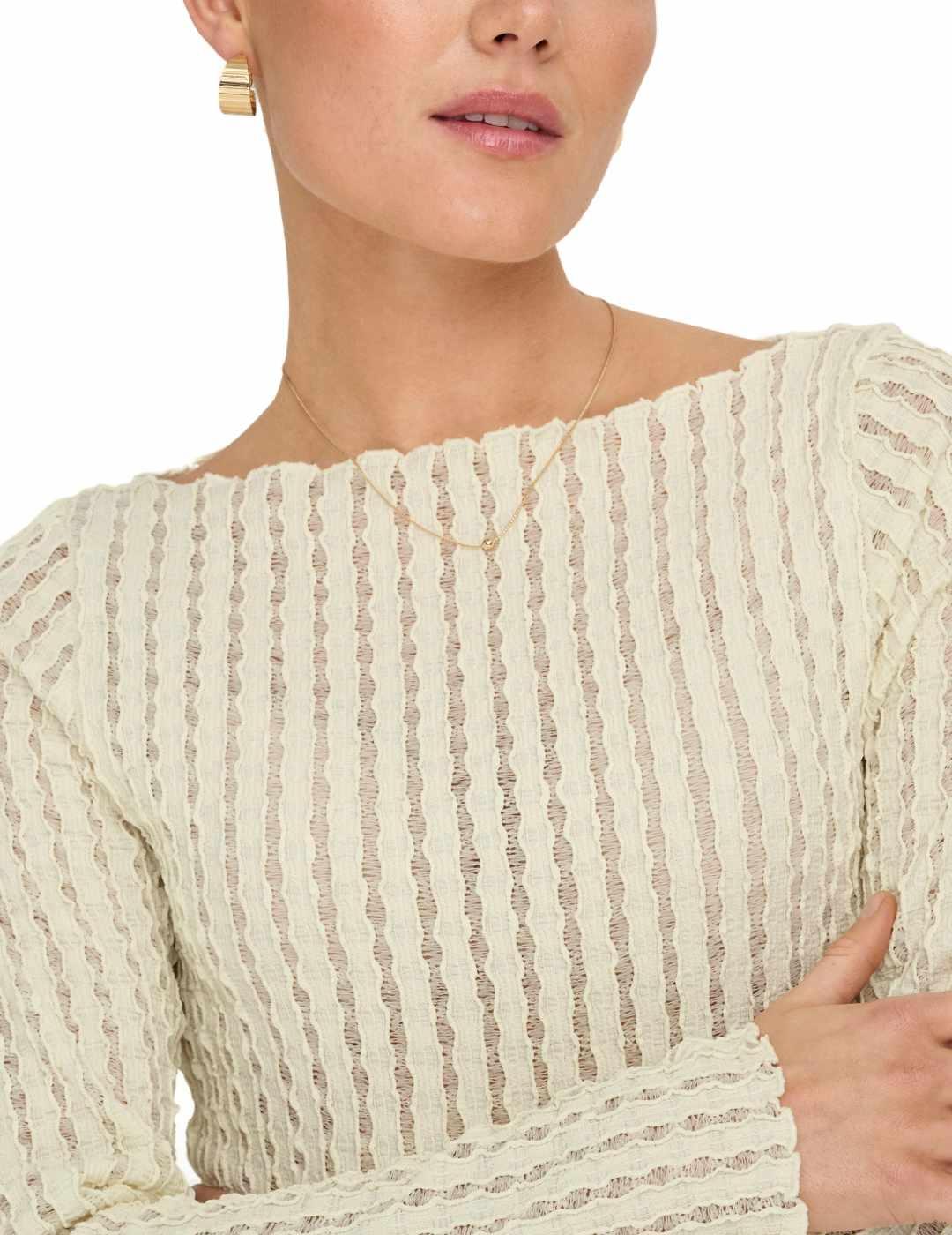 Camiseta Only Noor amarilla pastel manga larga de mujer