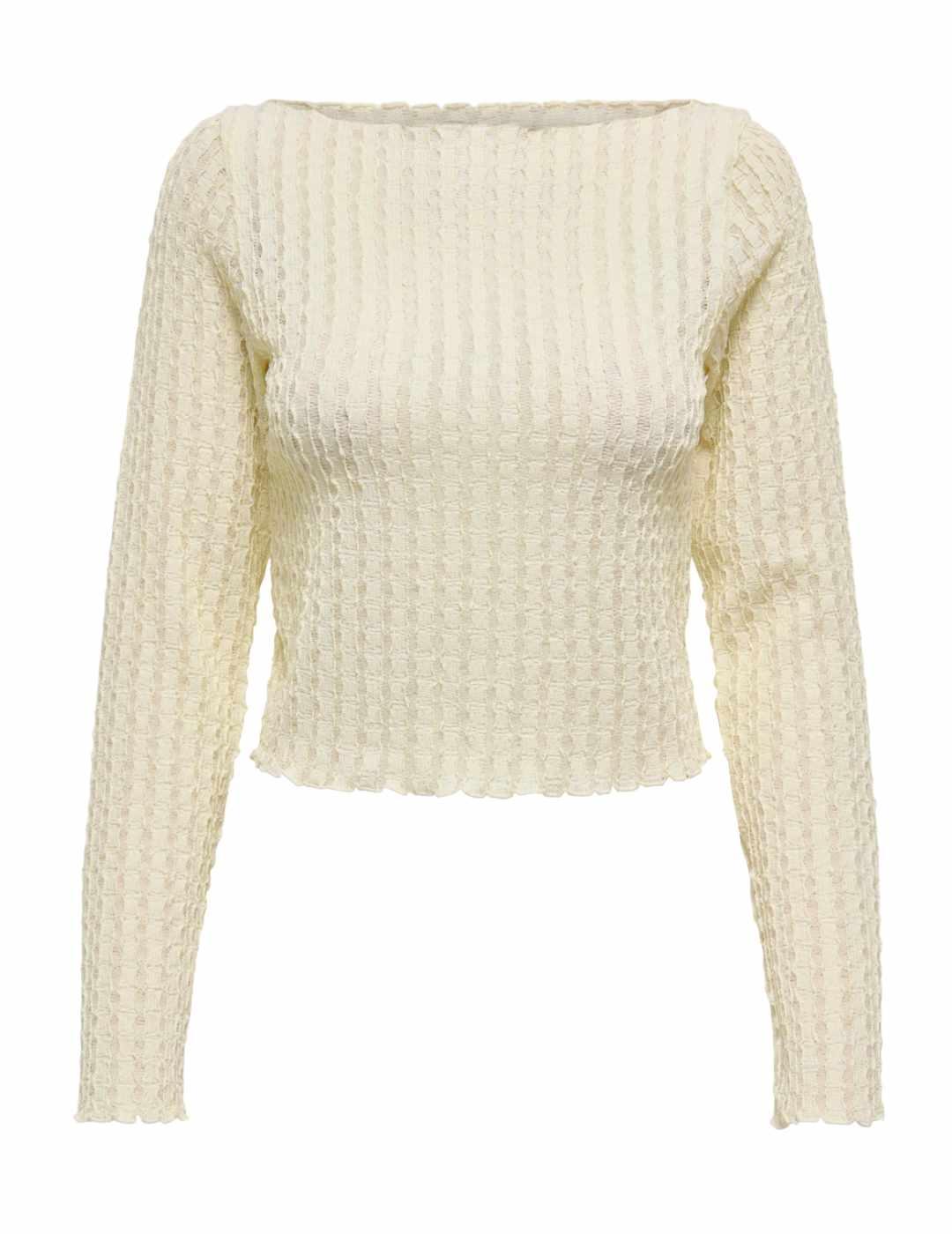 Camiseta Only Noor amarilla pastel manga larga de mujer