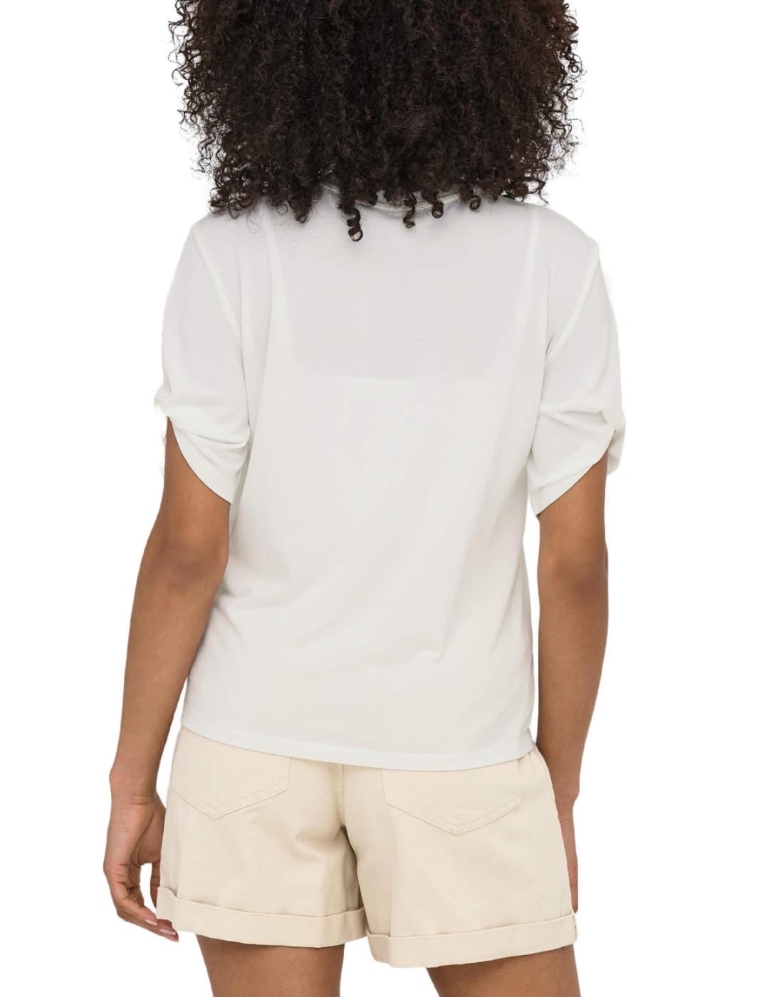 Camiseta Only Free blanca create manga corta para mujer