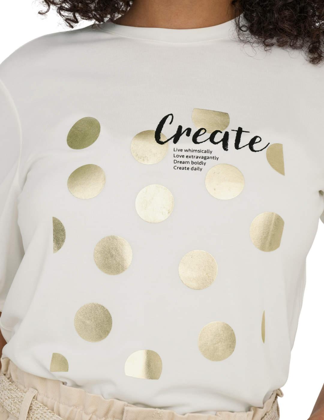 Camiseta Only Free blanca create manga corta para mujer