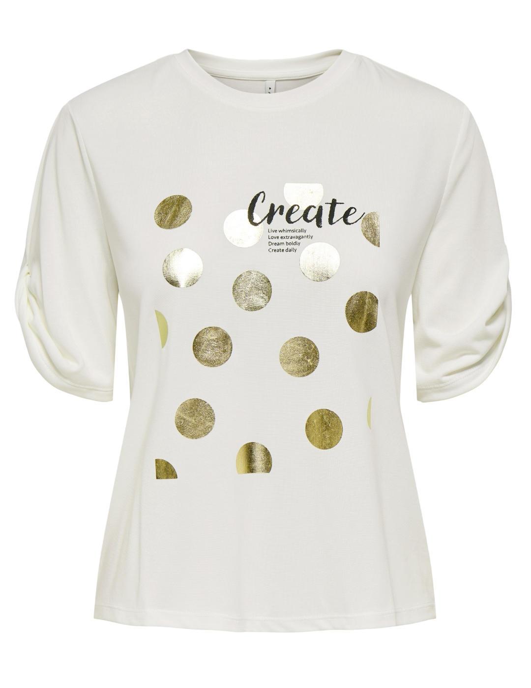 Camiseta Only Free blanca create manga corta para mujer
