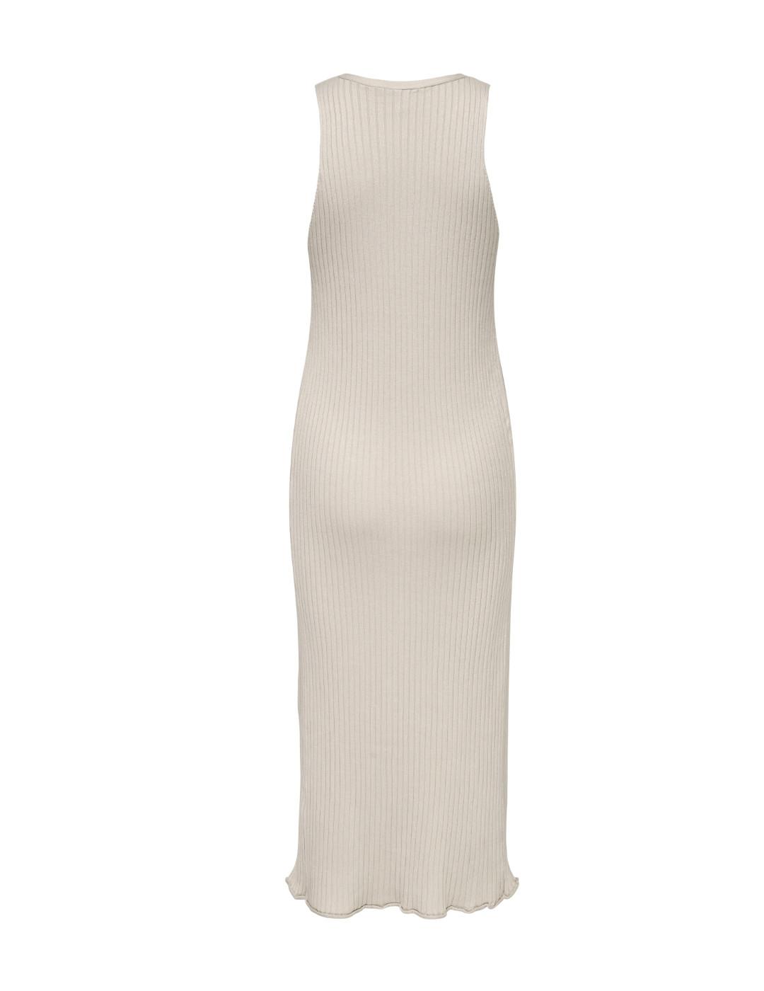 Chaleco Only Meddi largo beige acanaldo para mujer