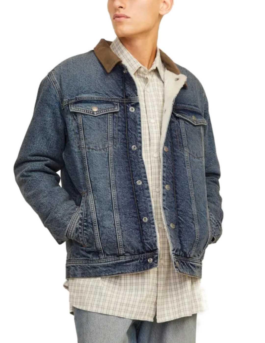 Chaqueta vaquera Jack&Jones Jean azul y camel para hombre