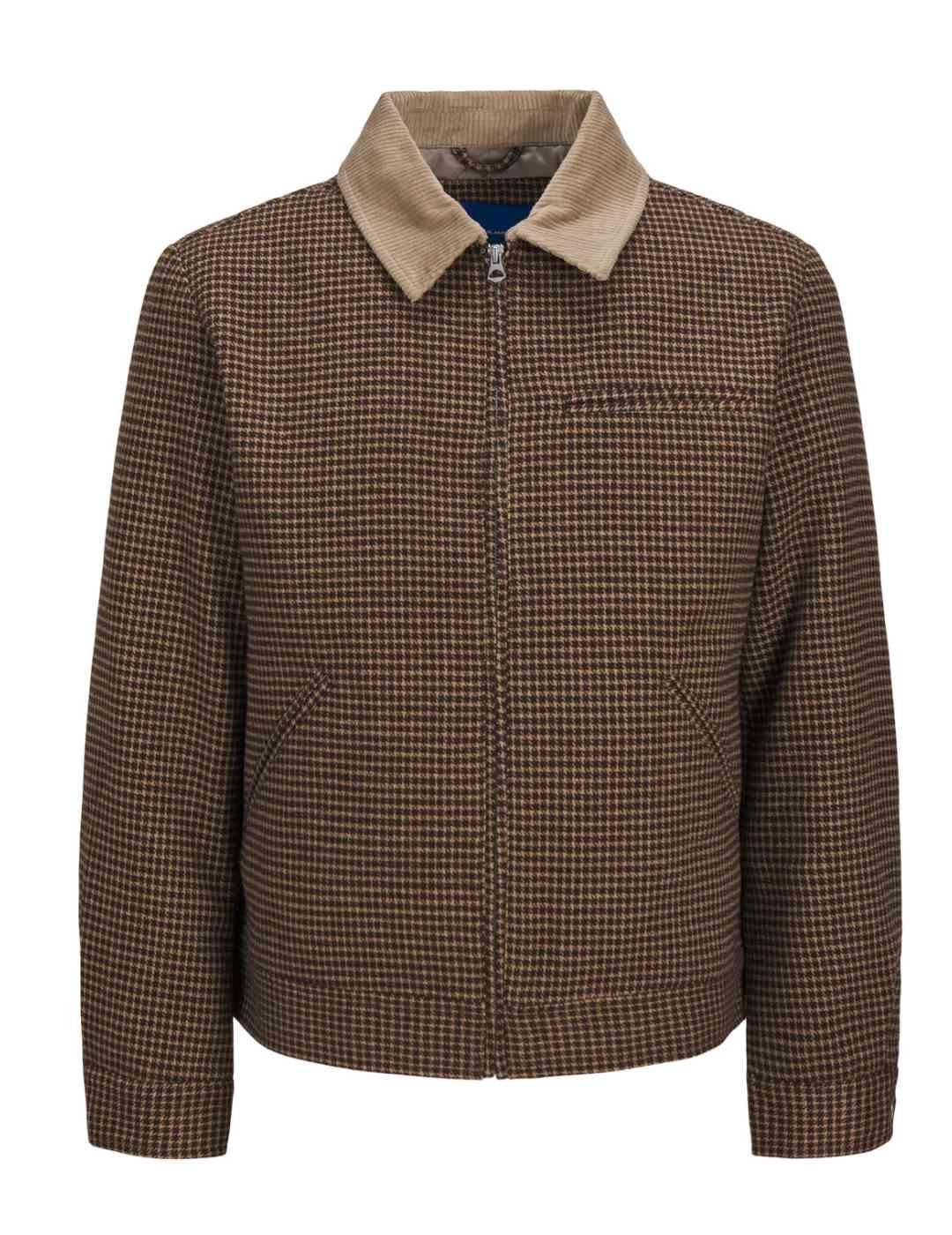 Chaqueta Jack&Jones Oreaton marrón cuadros lana para hombre