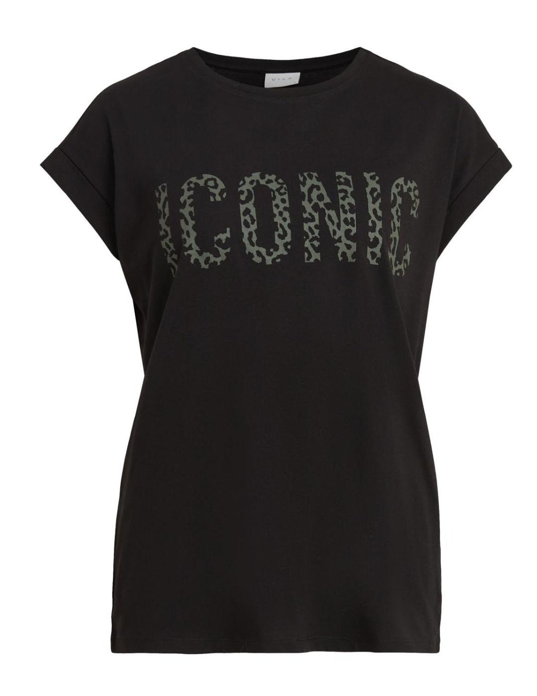 Camiseta Vila Colby iconic negra manga corta para mujer