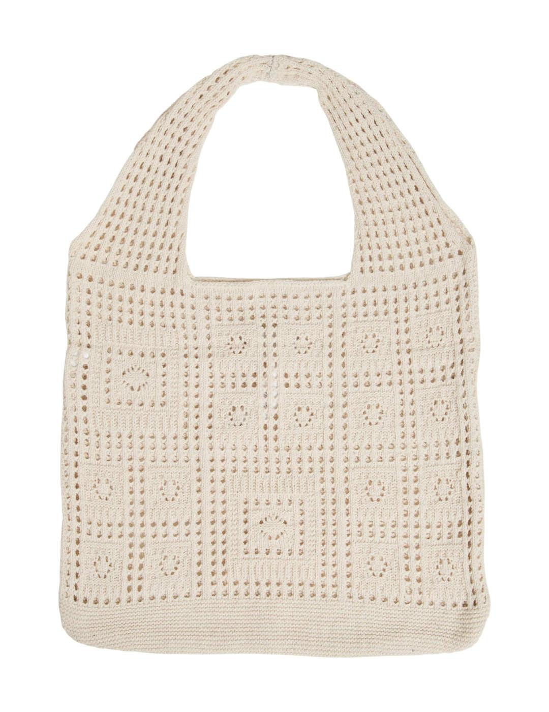 Bolso Vila Ferri crudo de punto crochet para mujer