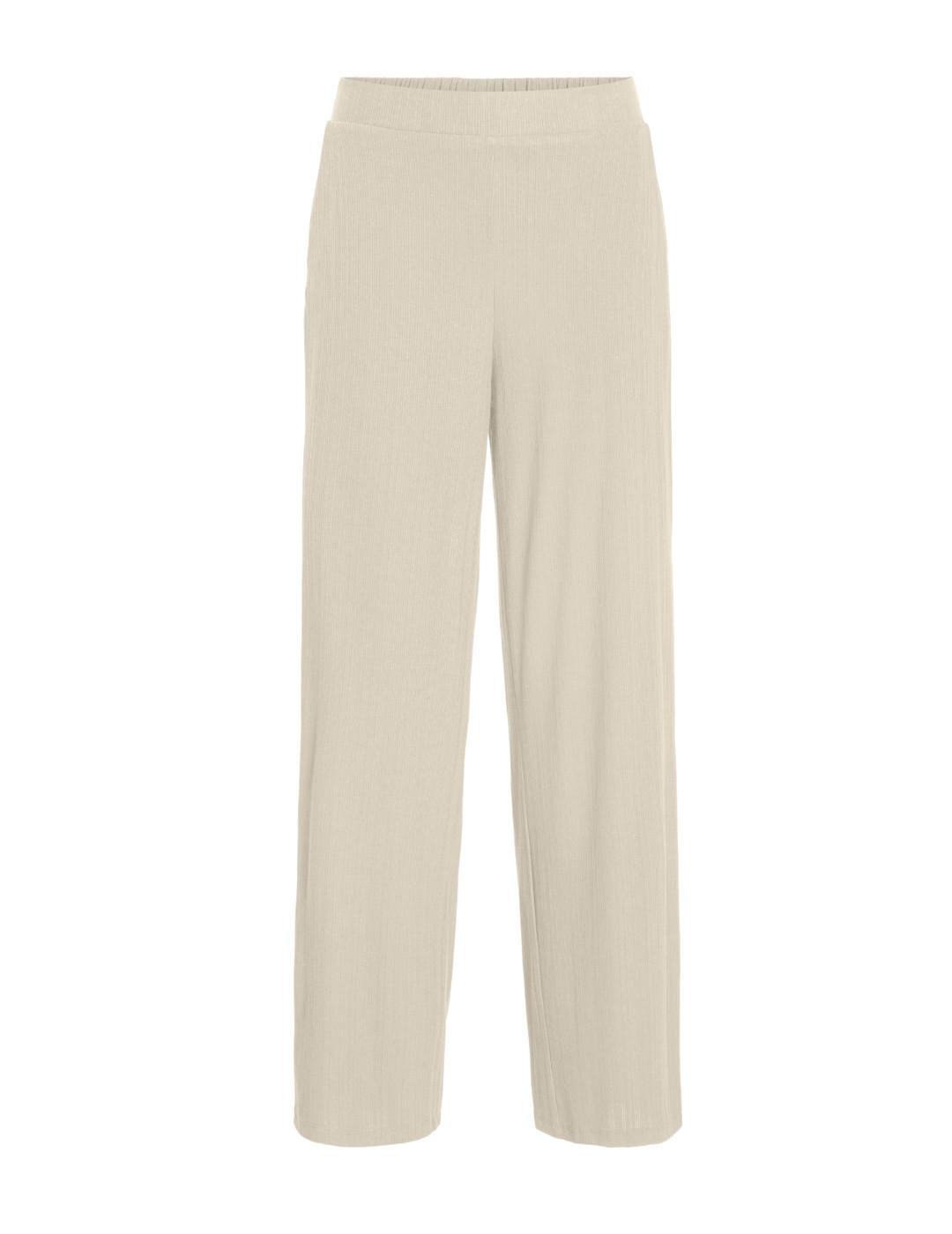Pantalón Vila Dimita wide crudo ribeteado para mujer