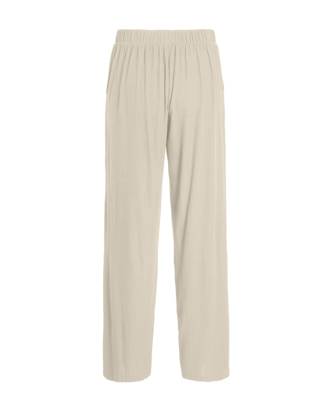 Pantalón Vila Dimita wide crudo ribeteado para mujer