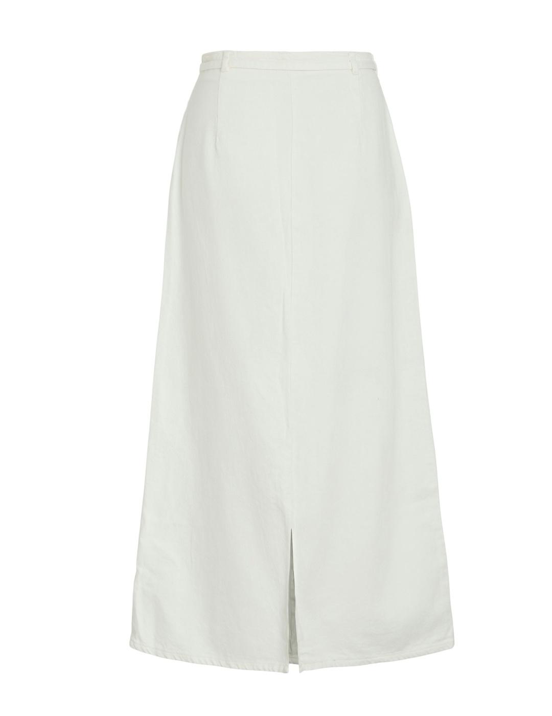 Falda Vila Pal larga blanca vaquera con cordón lazo de mujer