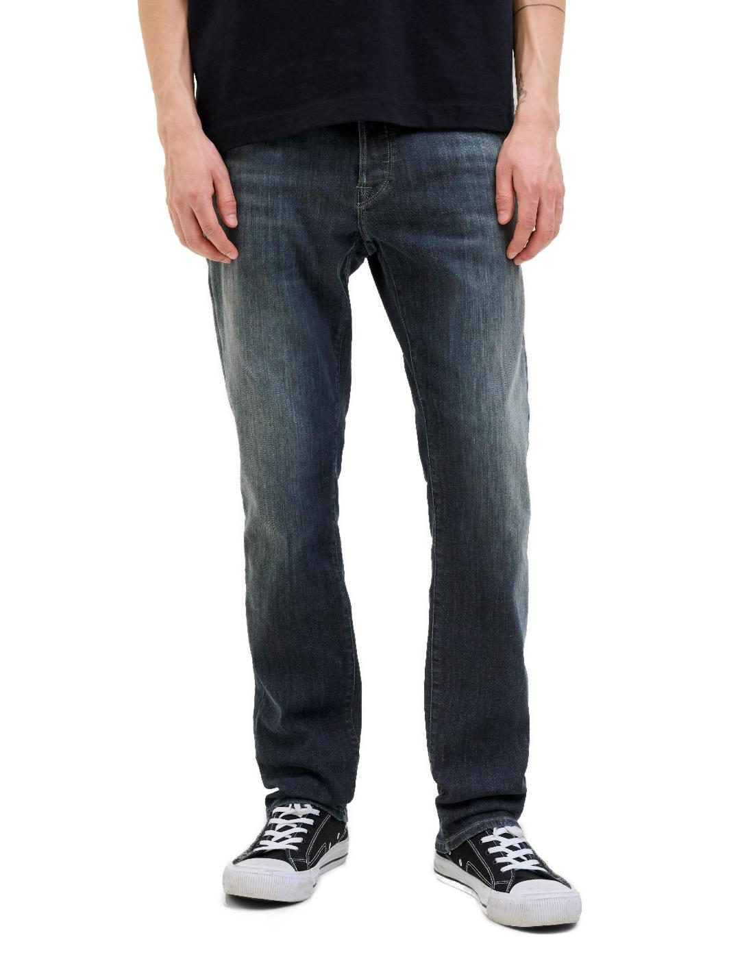 Vaquero Jack&Jones Glenn Fox azul oscuro desgastado hombre