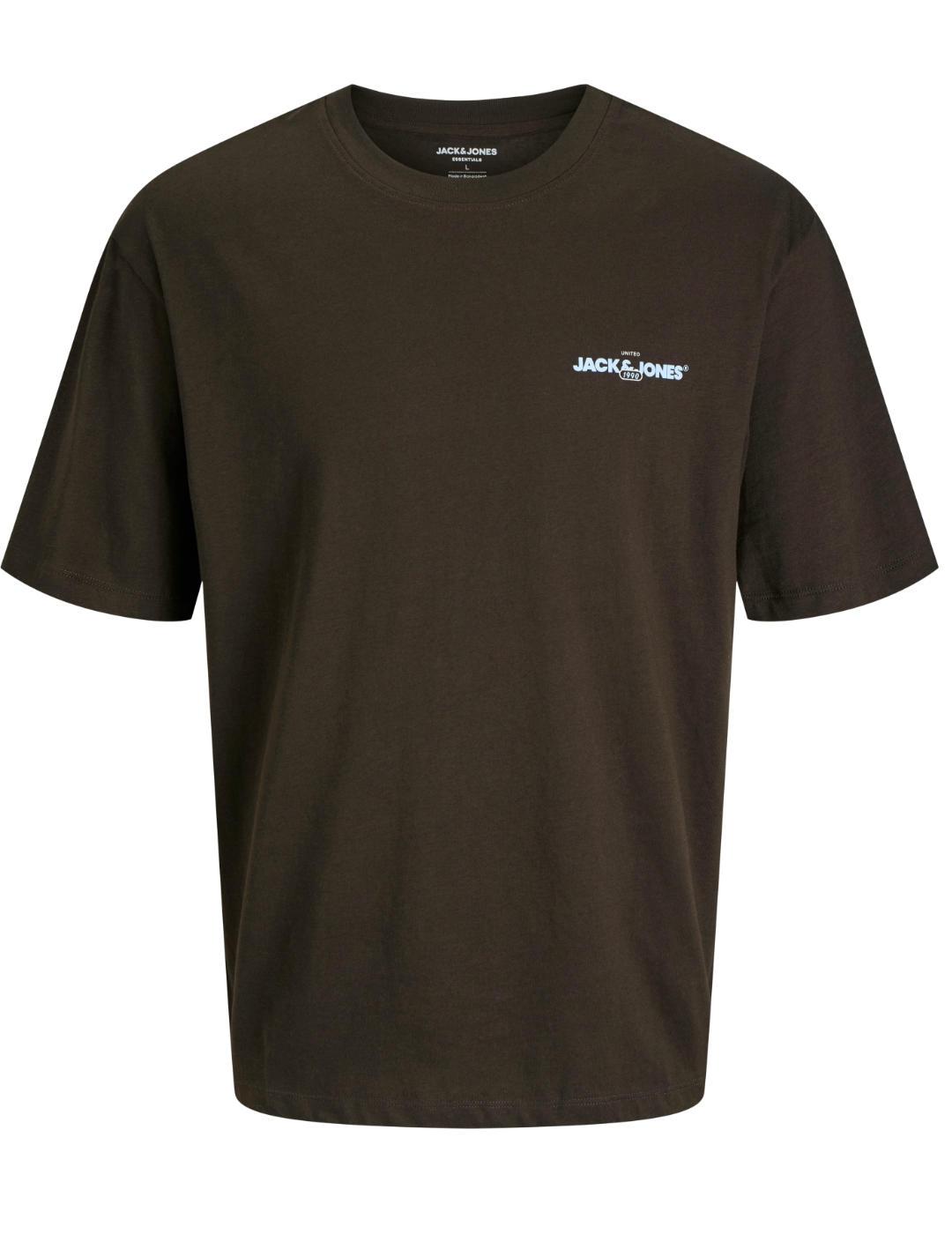 Camiseta Jack&Jones Bradley marrón manga corta para hombre