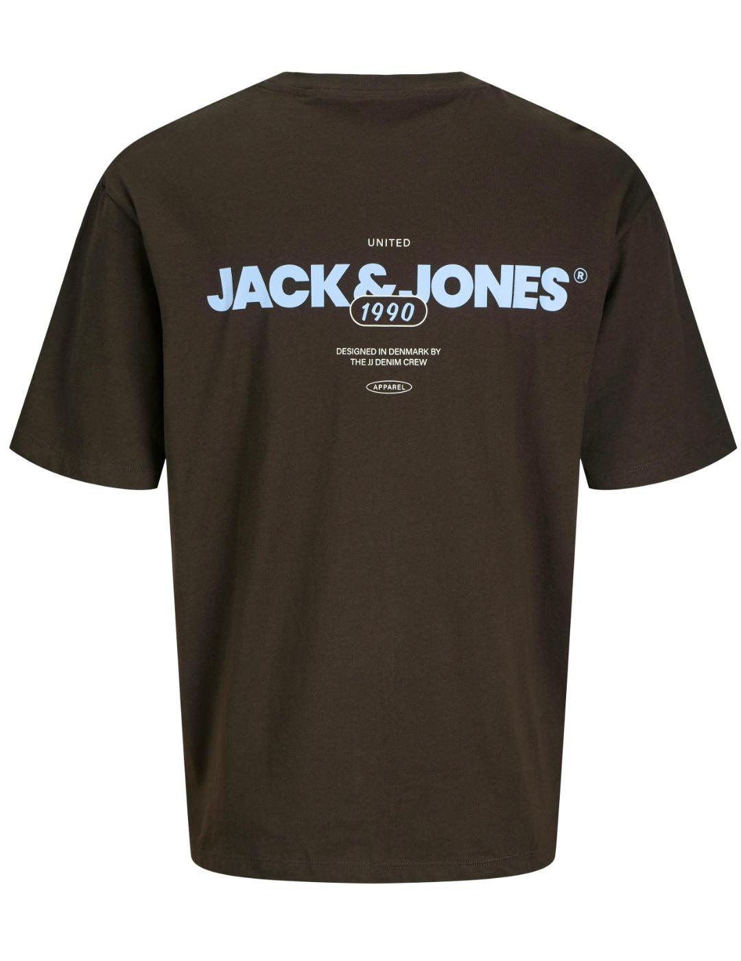 Camiseta Jack&Jones Bradley marrón manga corta para hombre