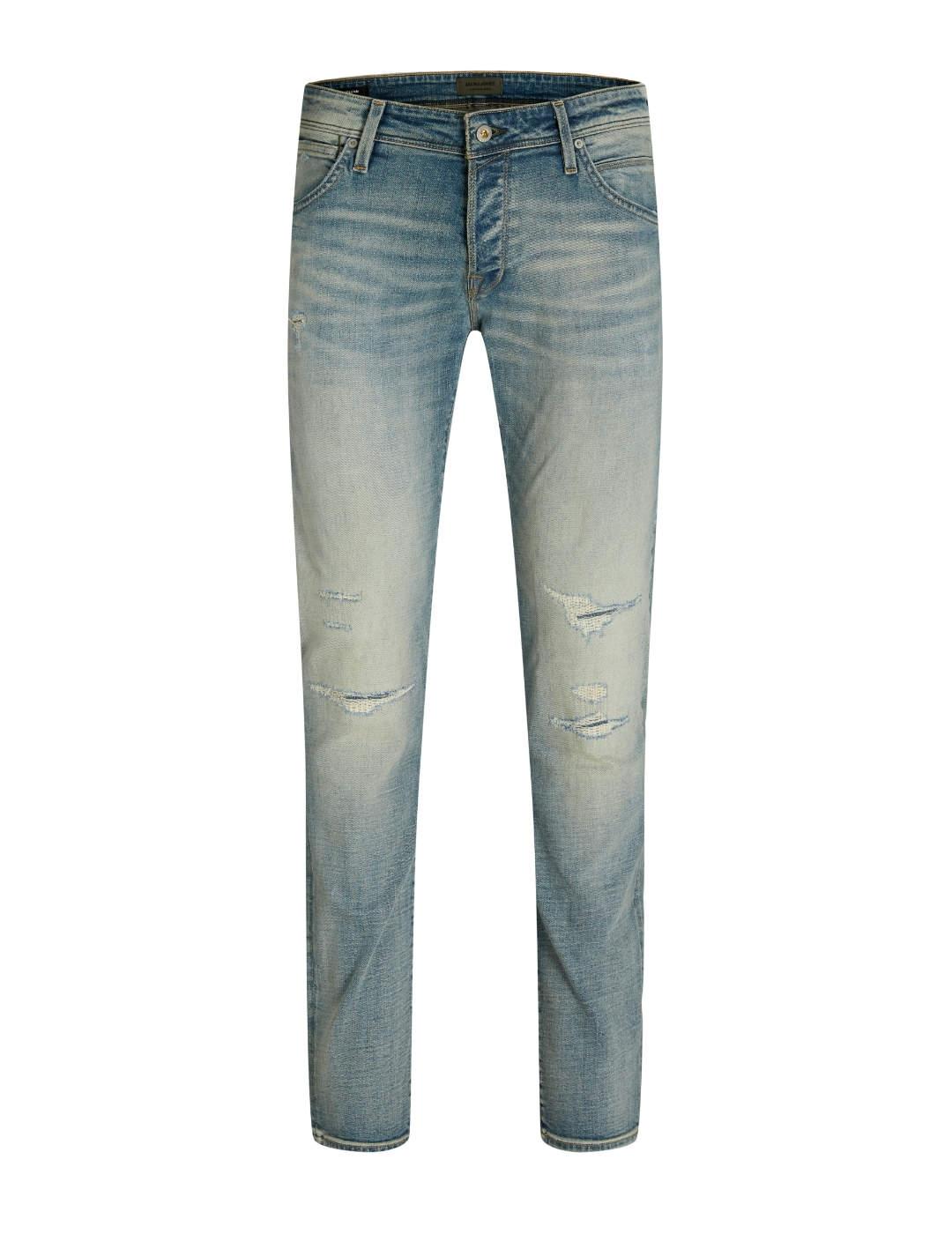 Vaquero Jack&Jones Glenn Fox azul claro rotos para hombre
