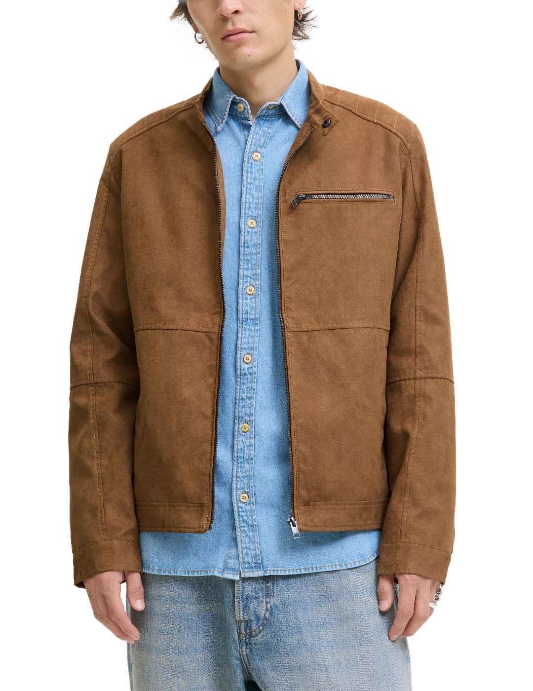 Chaqueta Jac&Jones Dylan camel antelina para hombre