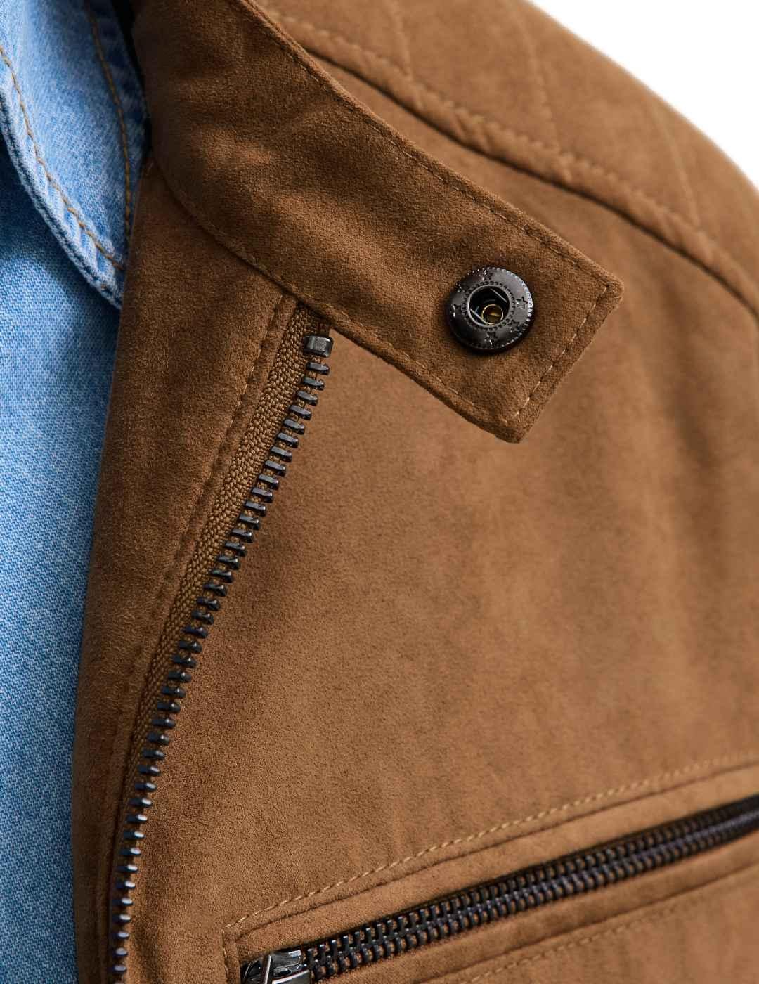 Chaqueta Jac&Jones Dylan camel antelina para hombre