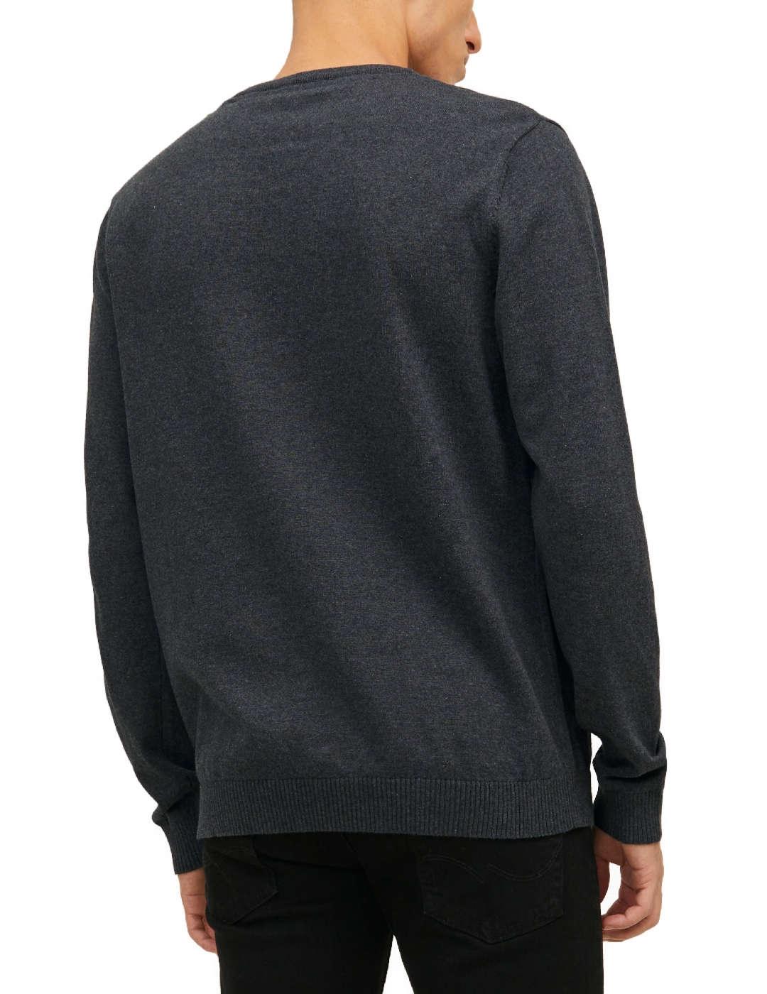 Jersey Jack&Jones Basic gris oscuro cuello redondo de hombre