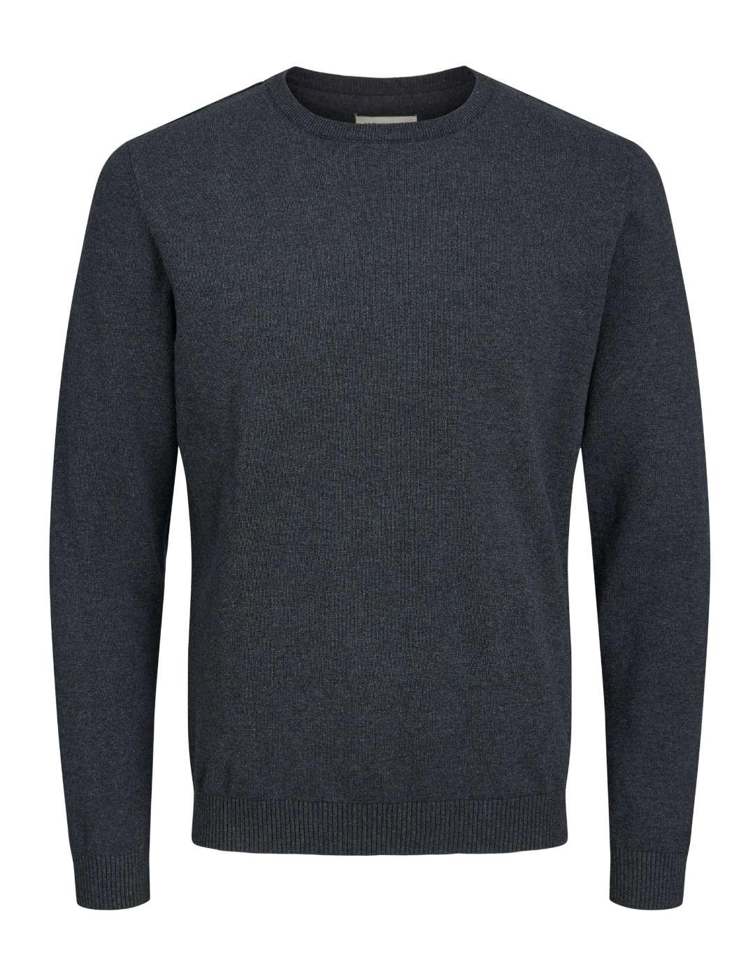Jersey Jack&Jones Basic gris oscuro cuello redondo de hombre
