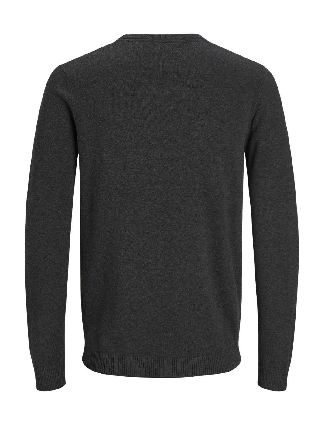 Jersey Jack&Jones Basic gris oscuro cuello redondo de hombre