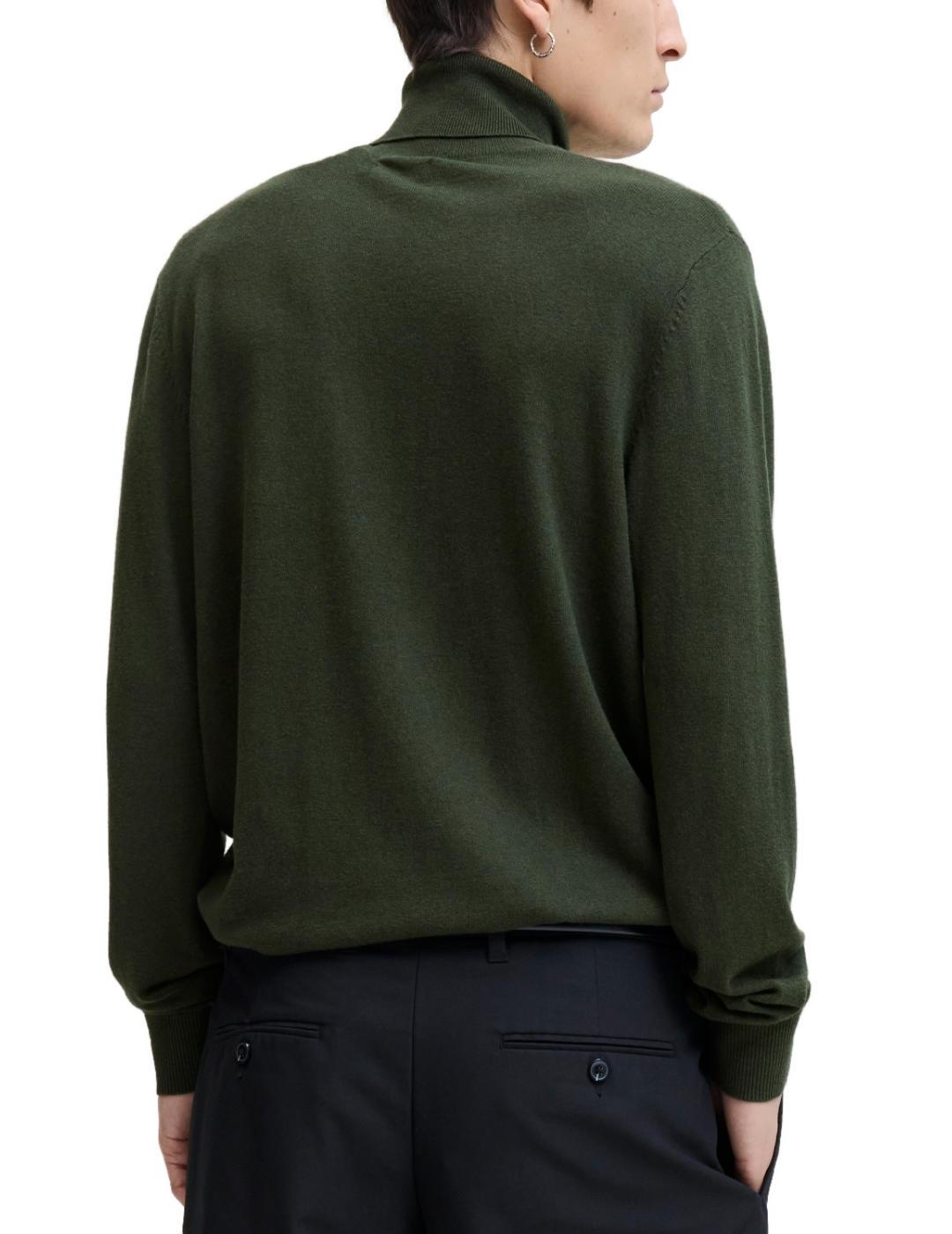 Jersey Jack&Jones Emil verde cuello vuelto para hombre