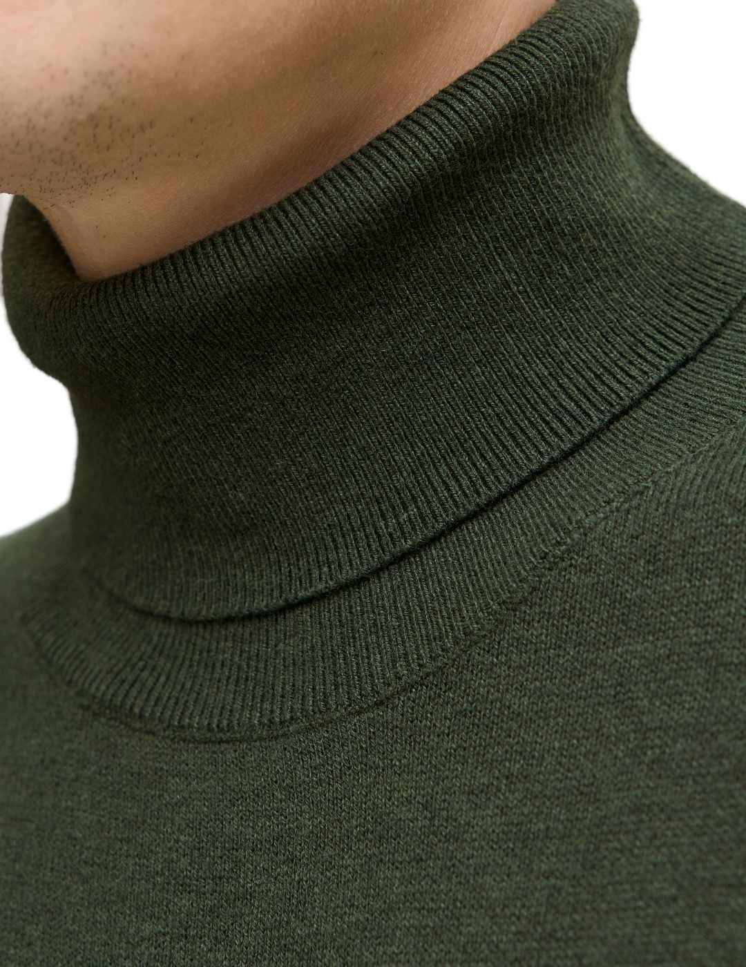 Jersey Jack&Jones Emil verde cuello vuelto para hombre