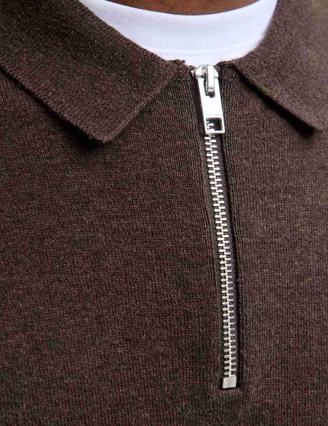 Jersey Jack&Jones Emil cuello en zip teja cremallera hombre