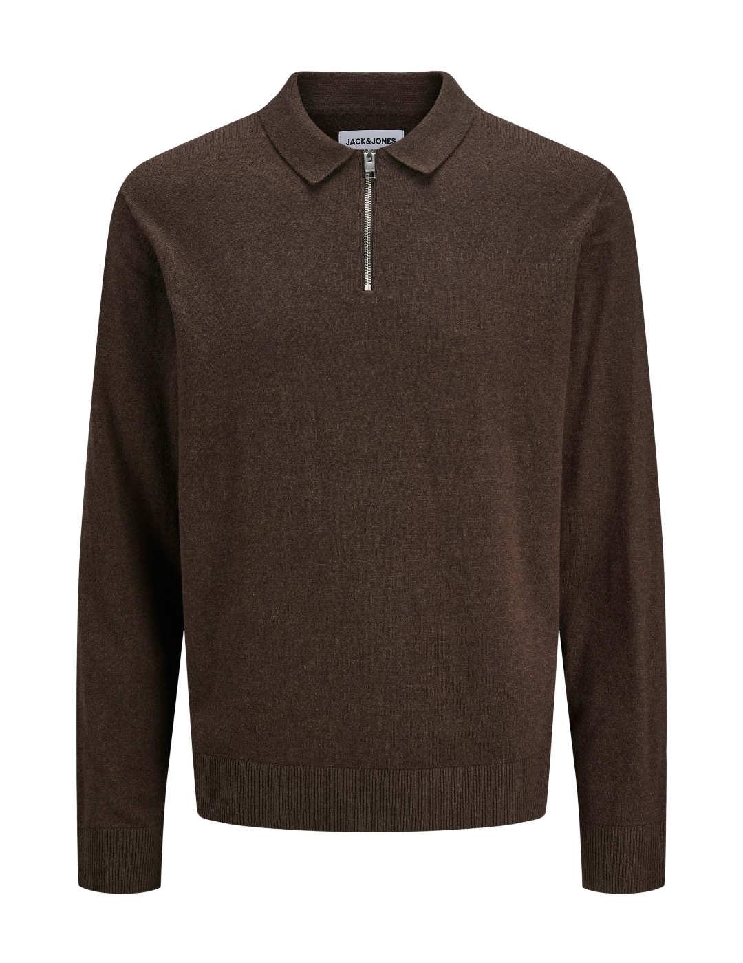 Jersey Jack&Jones Emil cuello en zip teja cremallera hombre