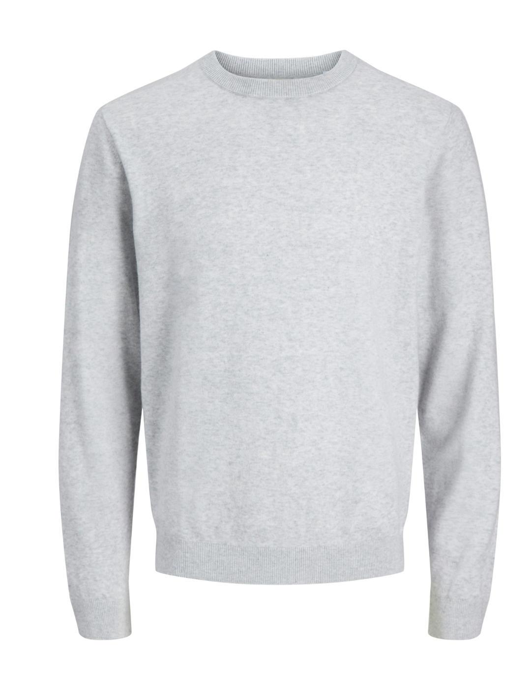 Jersey Jack&Jones Perfect gris cuello redondo lana de hombre