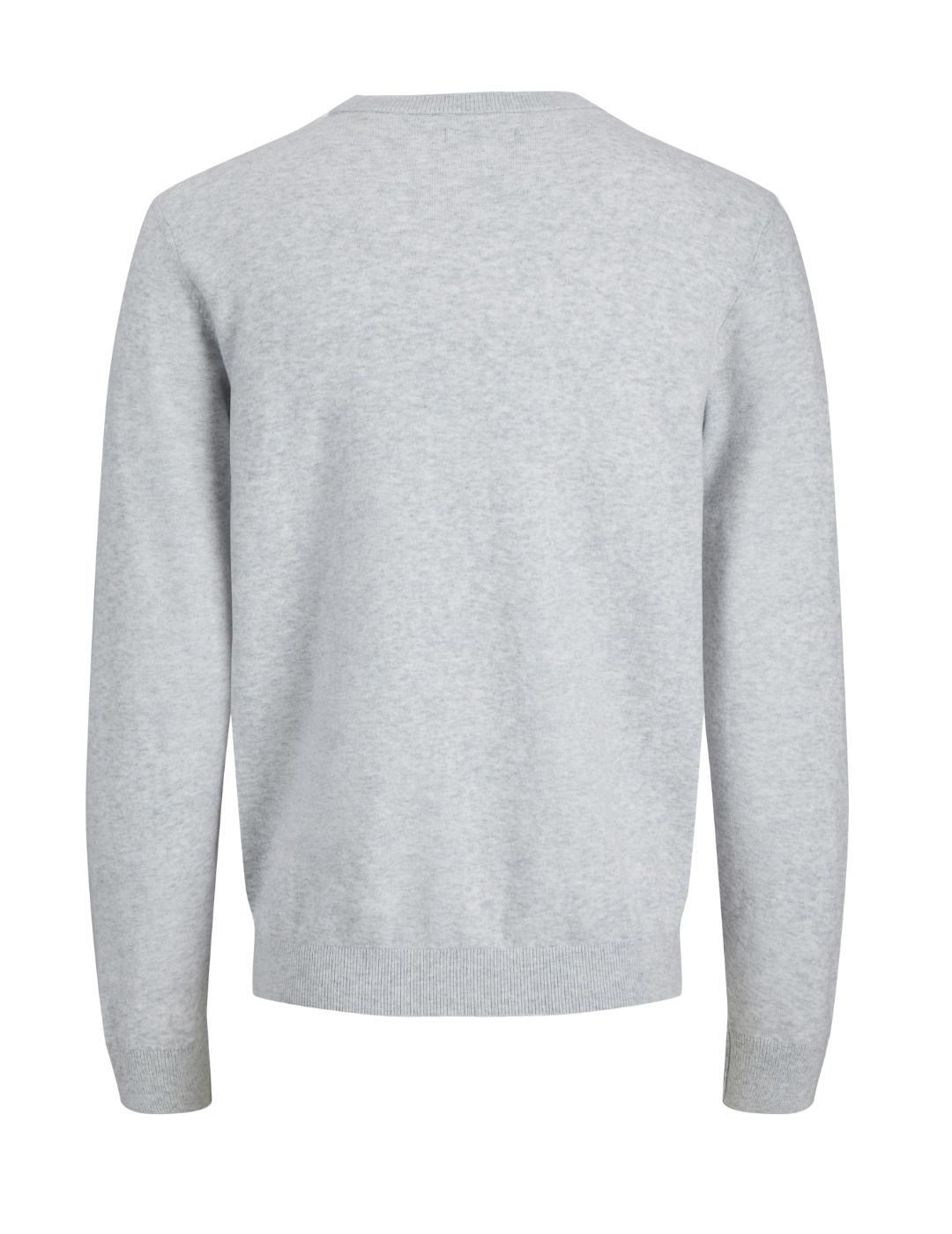 Jersey Jack&Jones Perfect gris cuello redondo lana de hombre