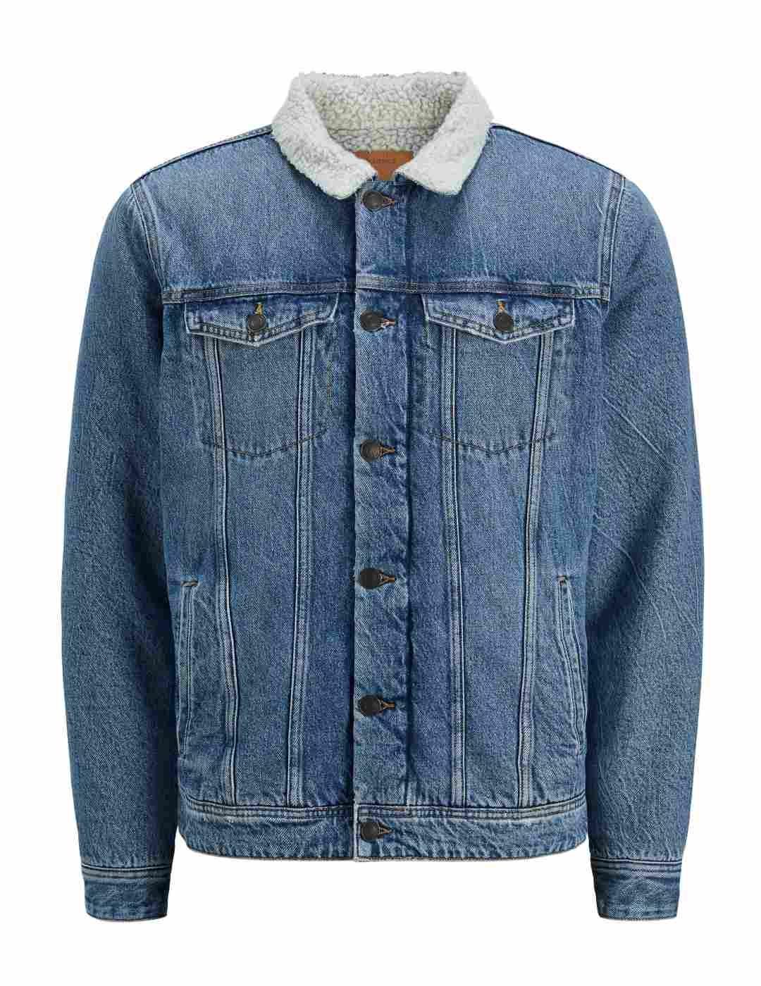 Chaqueta Jack&Jones Jean sherpa azul borreguito de hombre