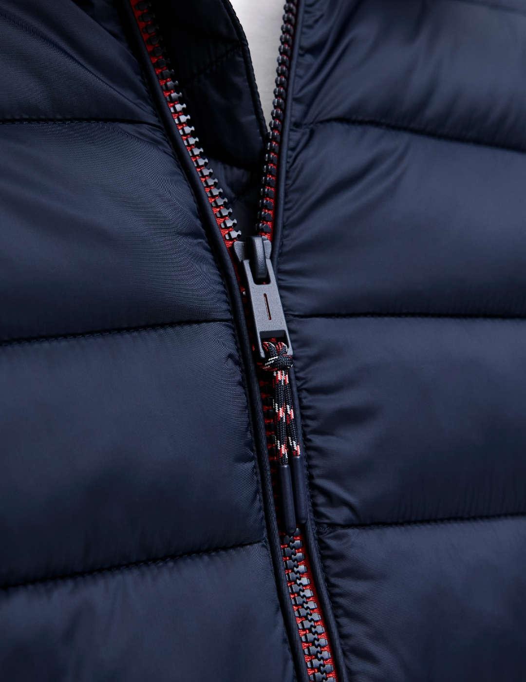 Plumón Jack&Jones Bradley azul marino con capucha de hombre