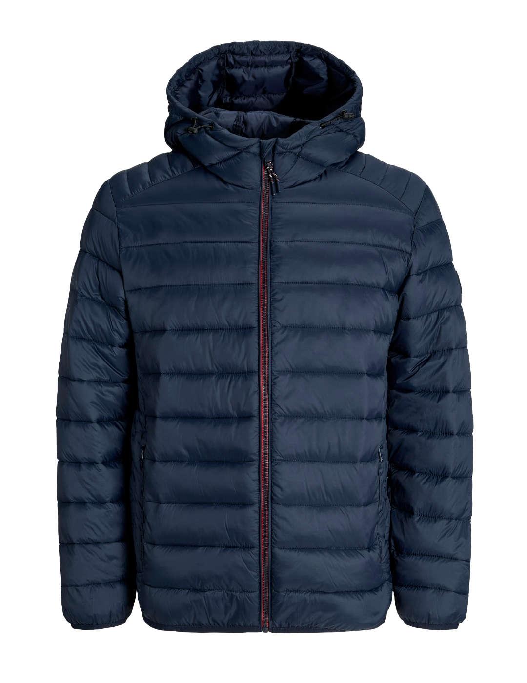 Plumón Jack&Jones Bradley azul marino con capucha de hombre