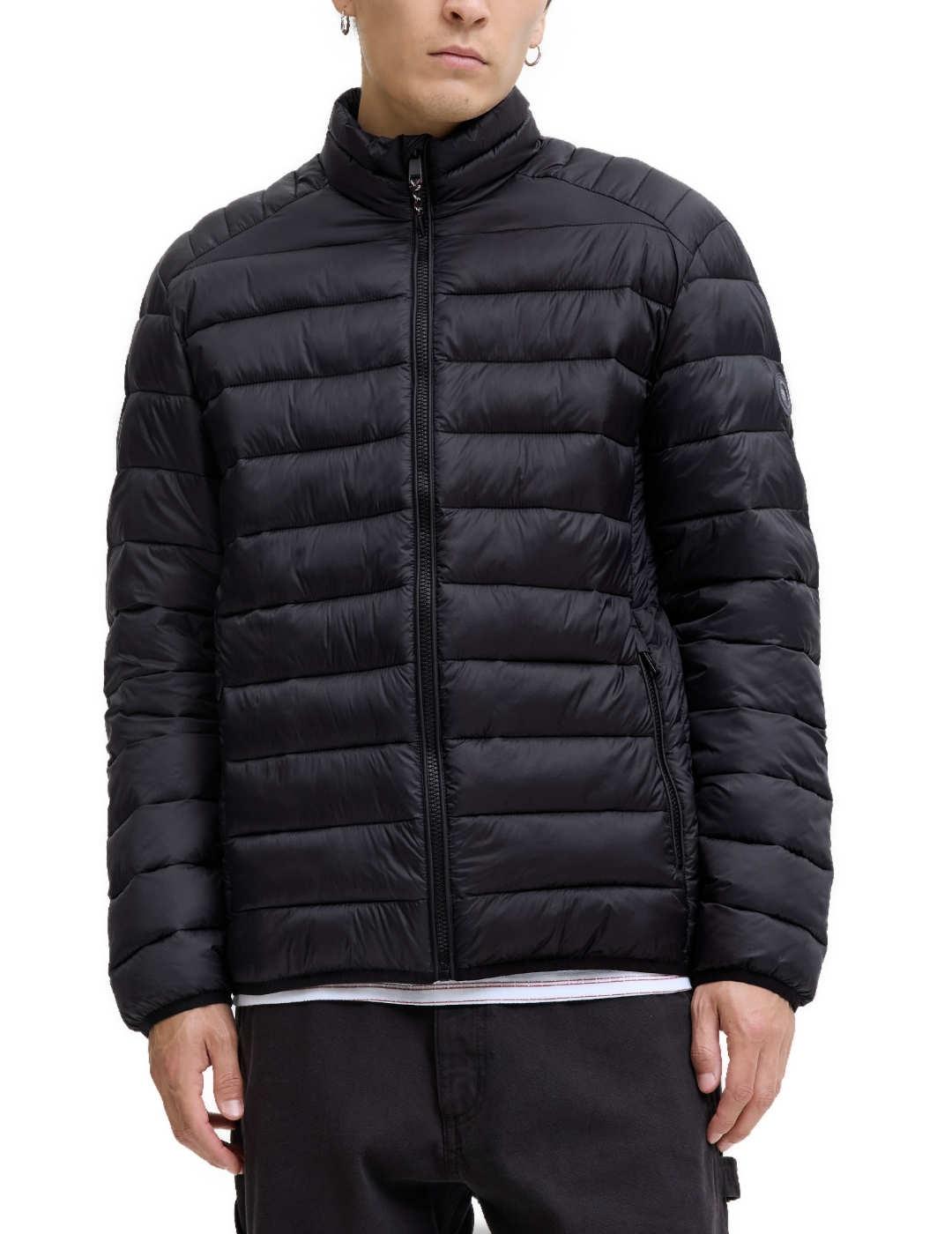Plumón Jack&Jones Bradley negro acolchado cremallera hombre