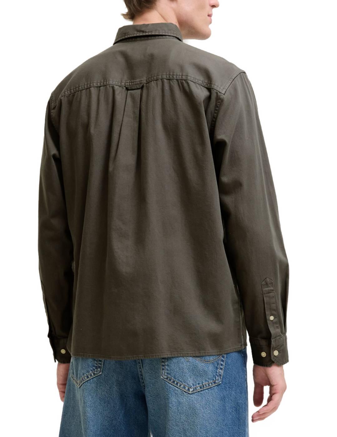 Camisa Jack&Jones Travis verde oscuro denim para hombre