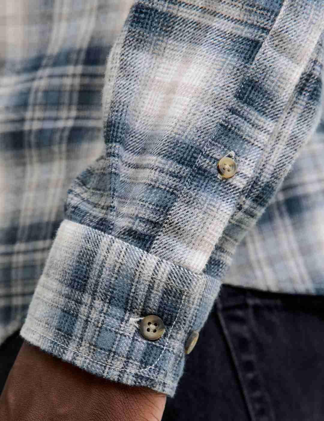 Camisa Jack&Jones Joshua cuadros grises y azules de hombre