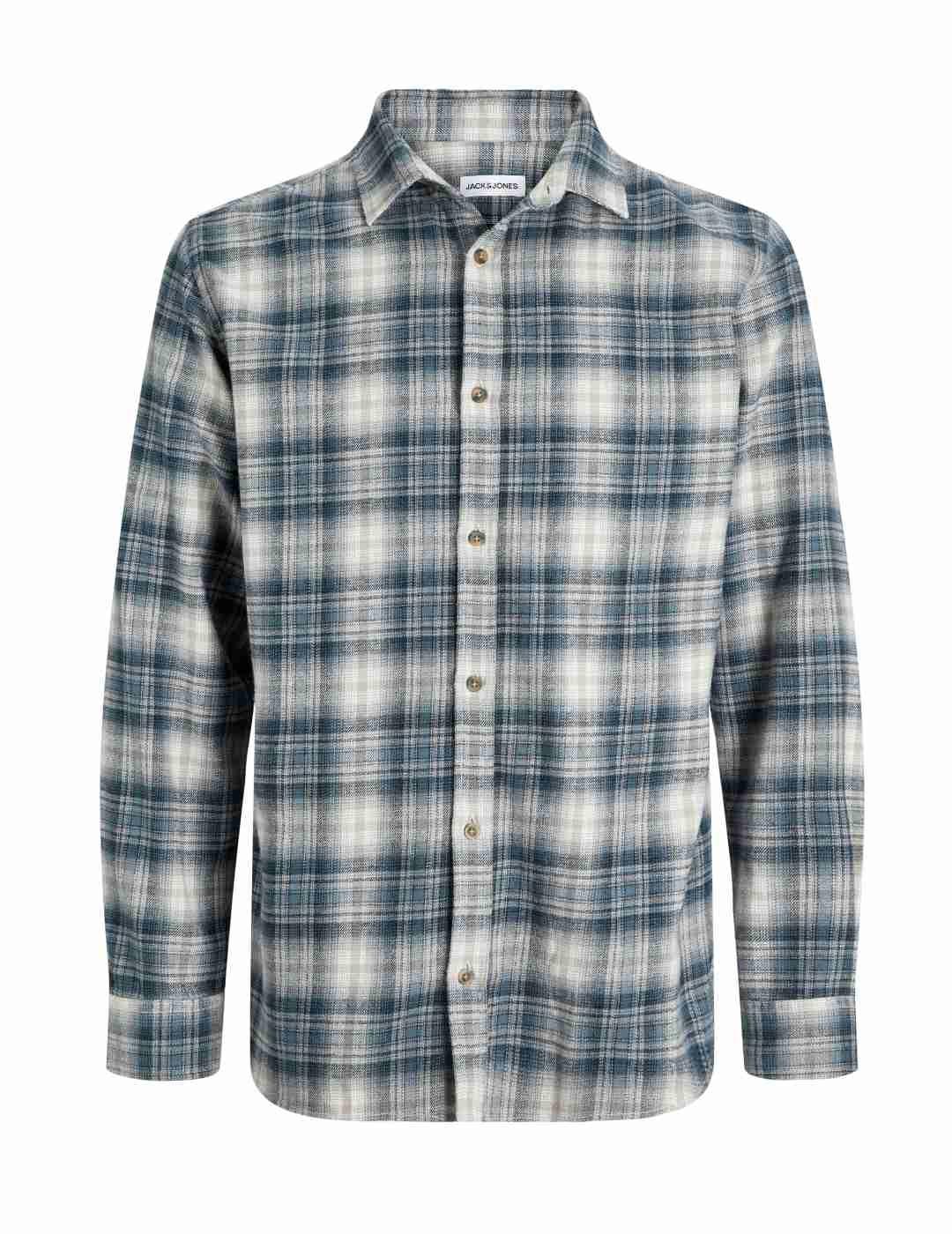 Camisa Jack&Jones Joshua cuadros grises y azules de hombre