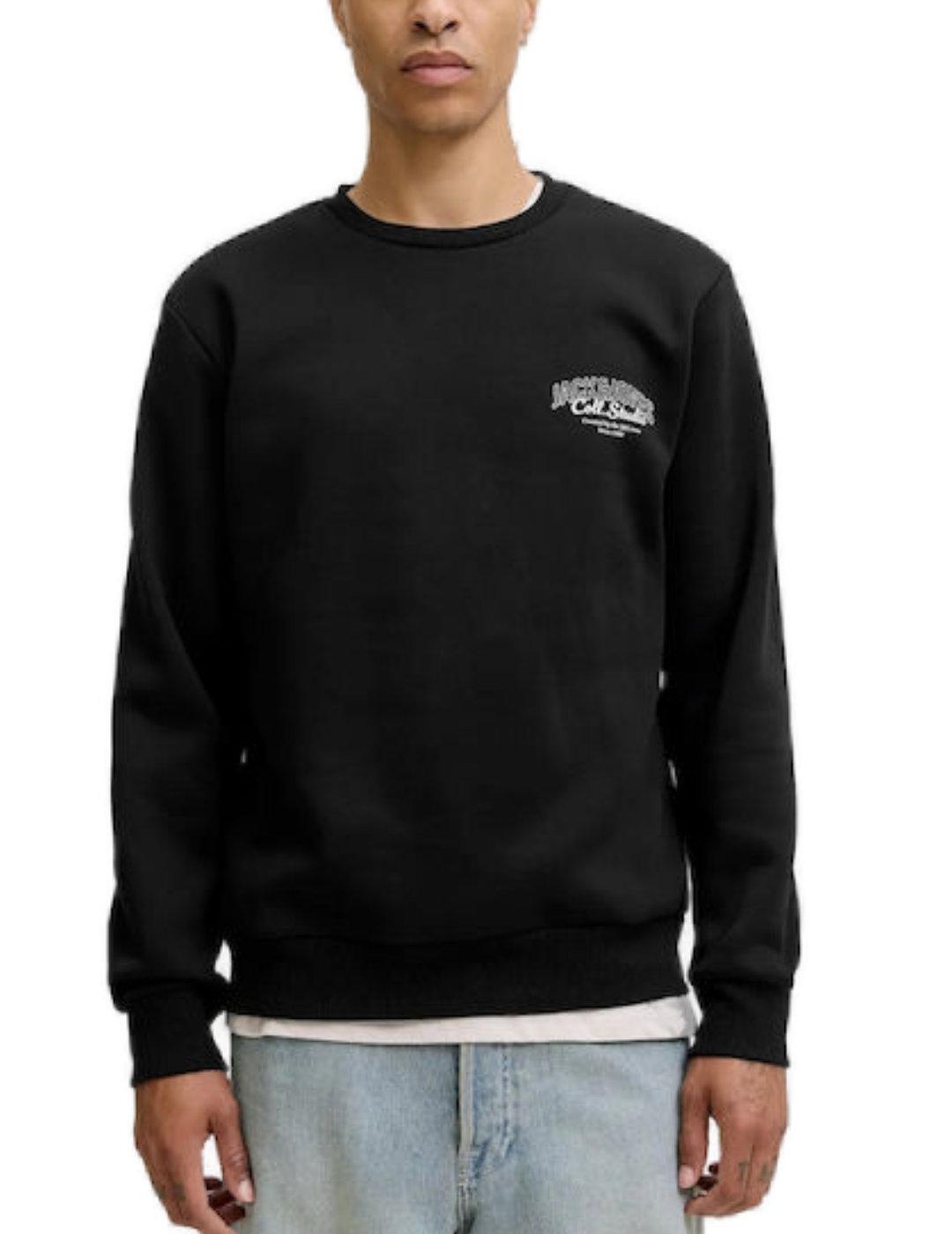Sudadera Jack&Jones Makoto negro manga larga de hombre