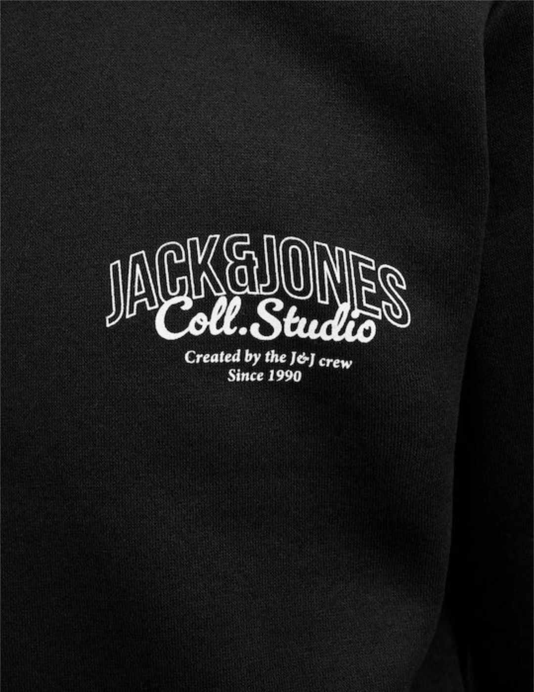 Sudadera Jack&Jones Makoto negro manga larga de hombre