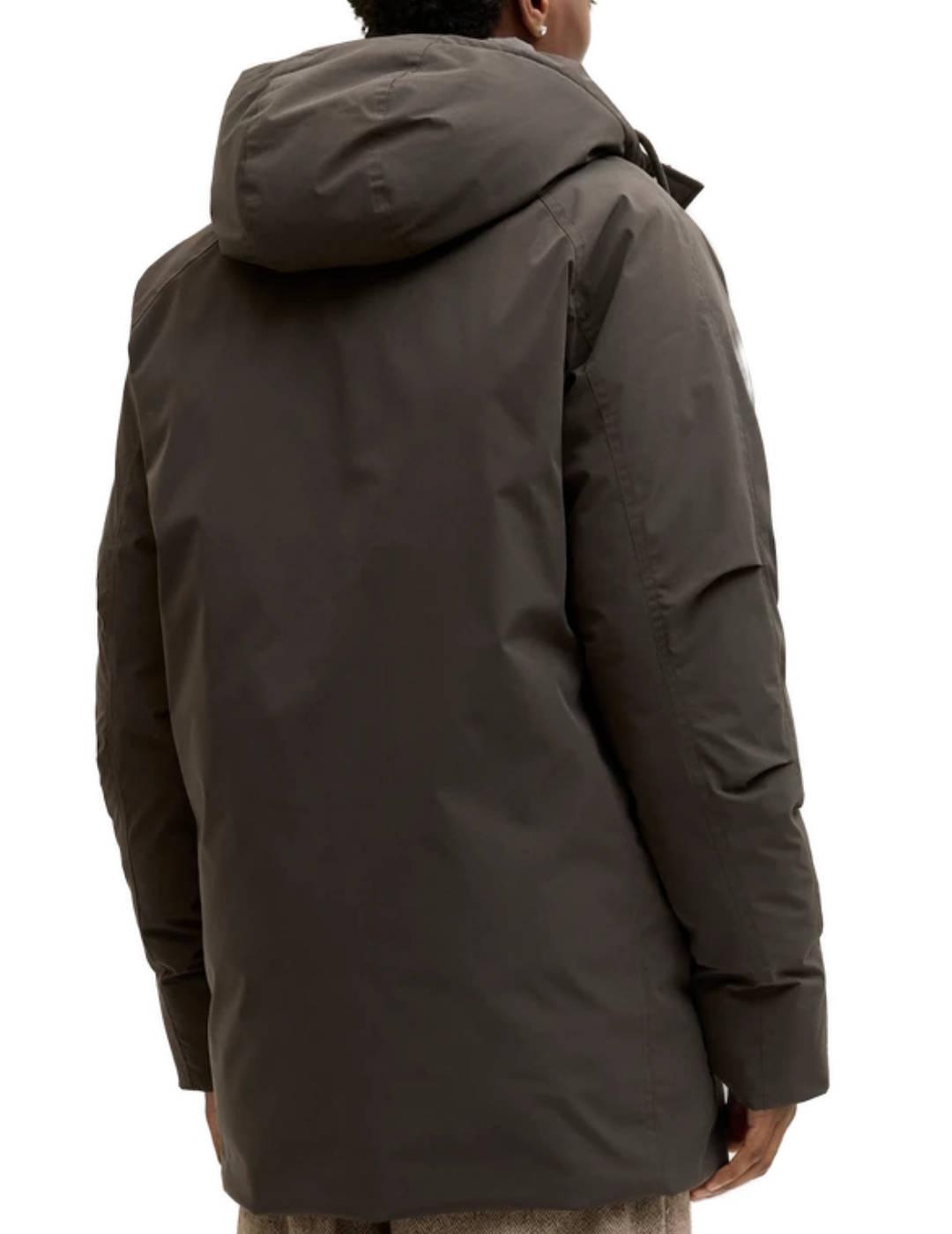 Parka Jack&Jones Wood con capucha ajustable marrón de hombre