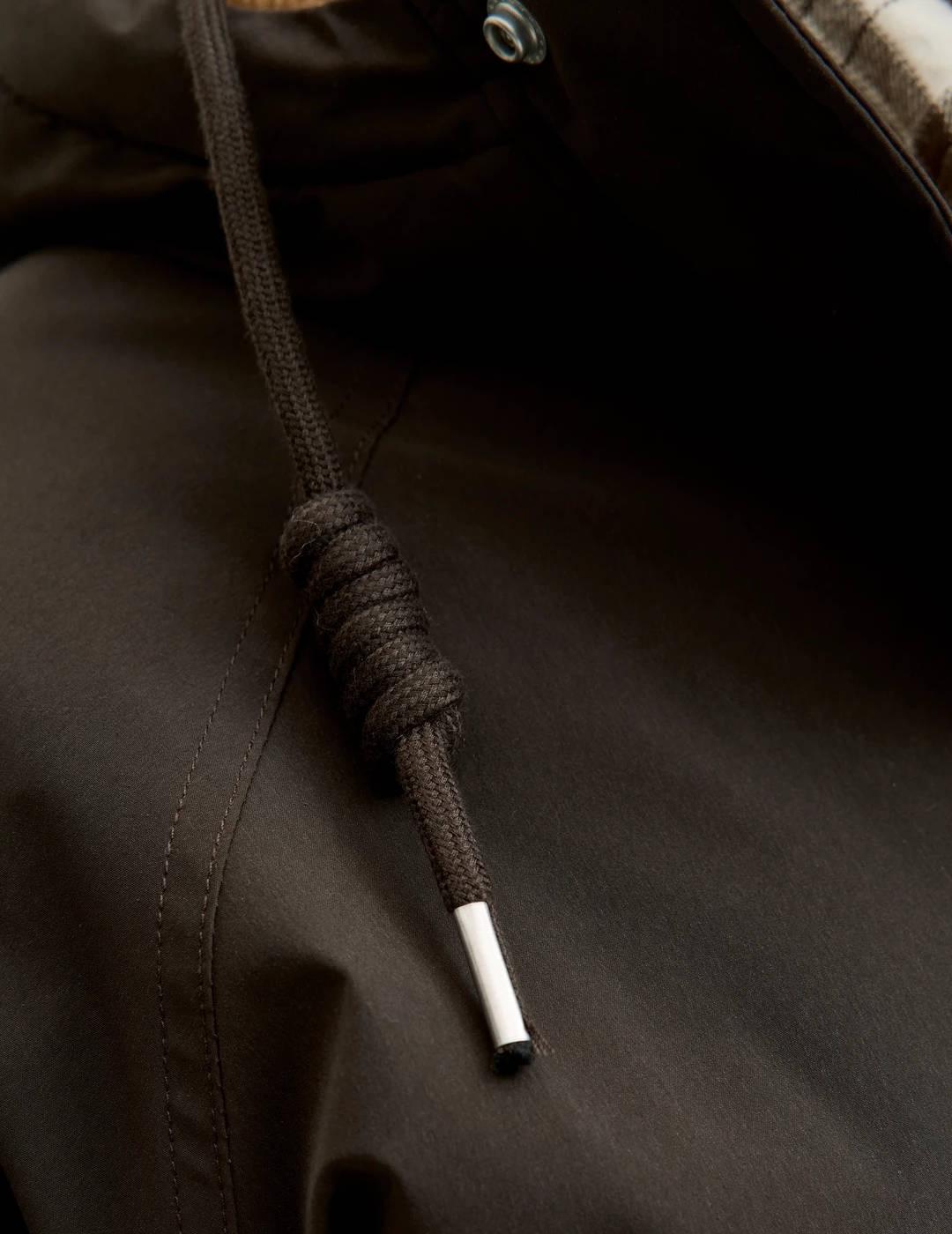 Parka Jack&Jones Wood con capucha ajustable marrón de hombre