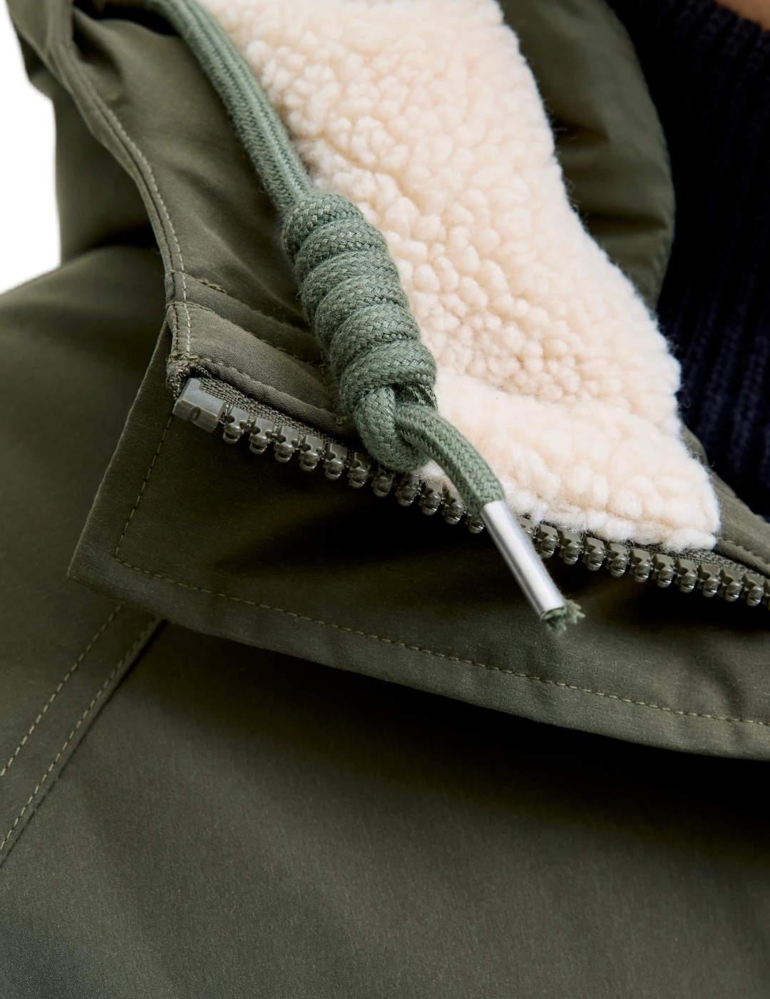 Parka Jack&Jones Wood verde con capucha para hombre