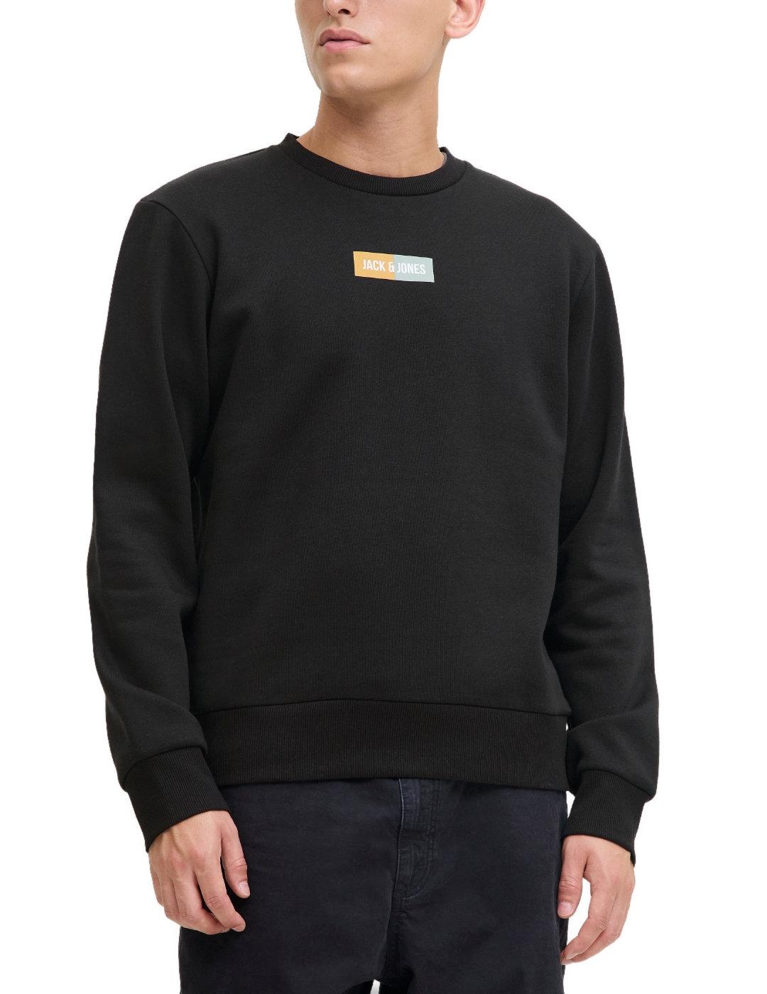 Sudadera Jack & Jones Pan negra minilogo para hombre