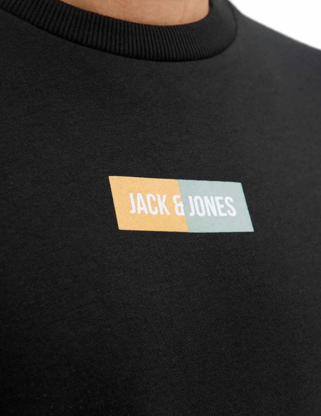 Sudadera Jack & Jones Pan negra minilogo para hombre