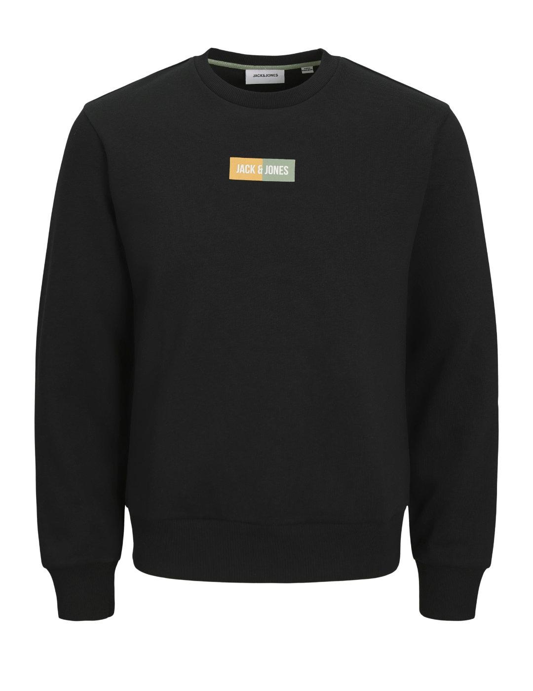 Sudadera Jack & Jones Pan negra minilogo para hombre