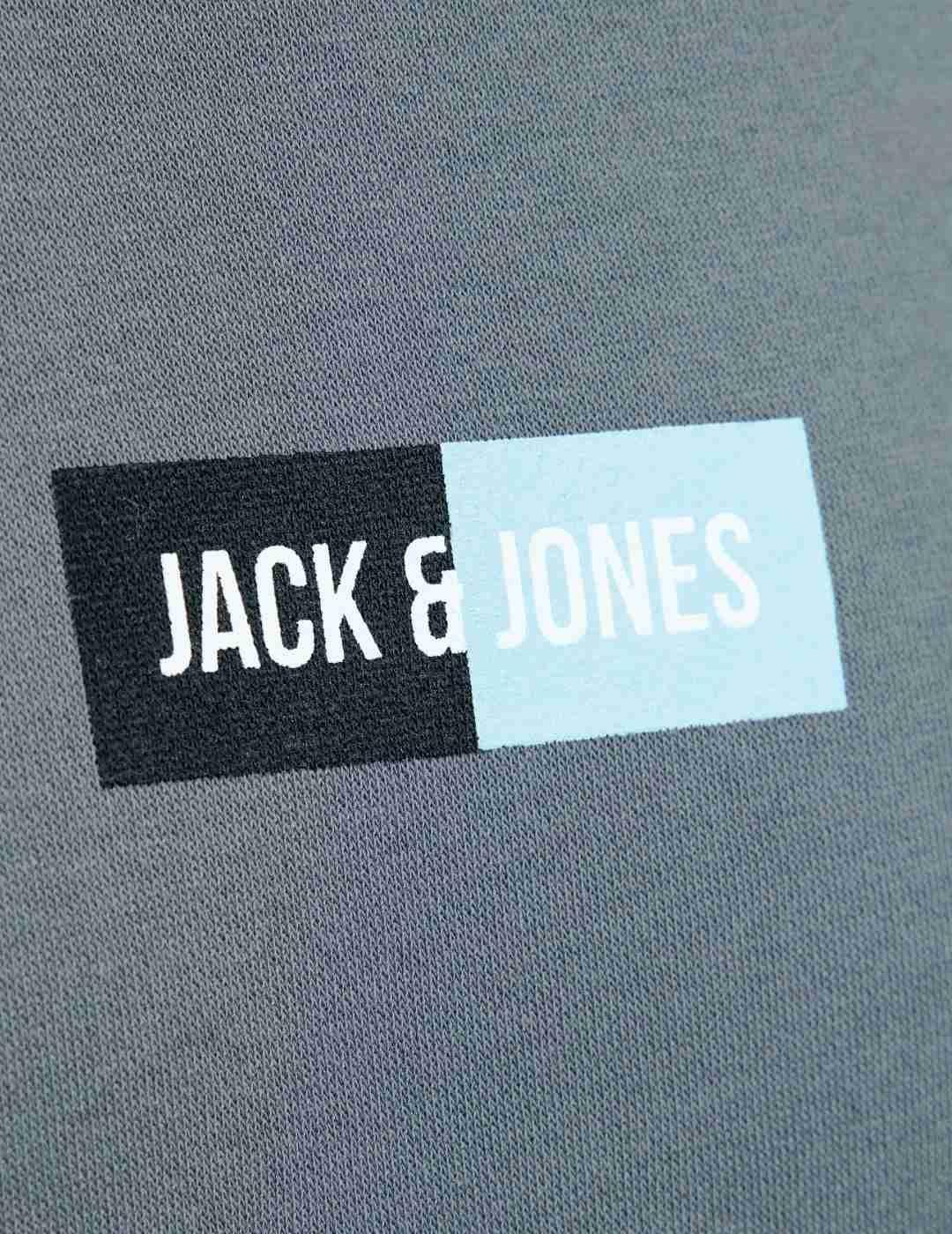 Sudadera Jack & Jones Pan azul grisáceo minilogo para hombre