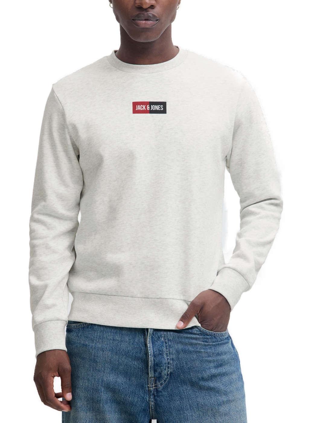 Sudadera Jack&Jones cuello redondo Pan gris de hombre