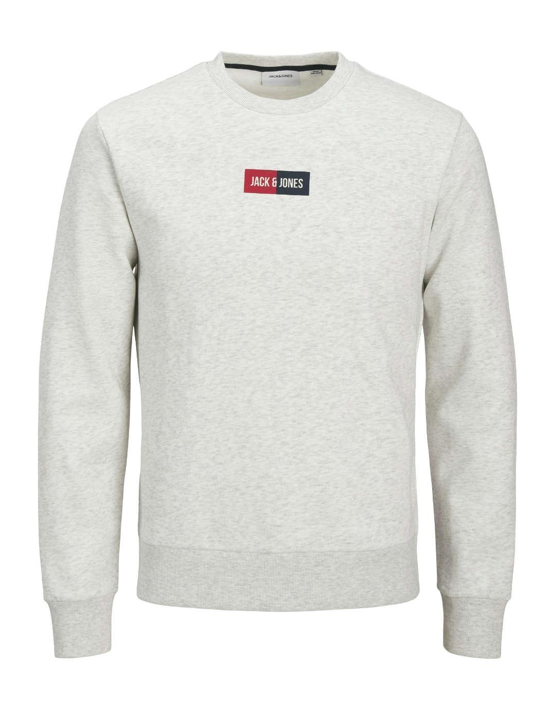 Sudadera Jack&Jones cuello redondo Pan gris de hombre