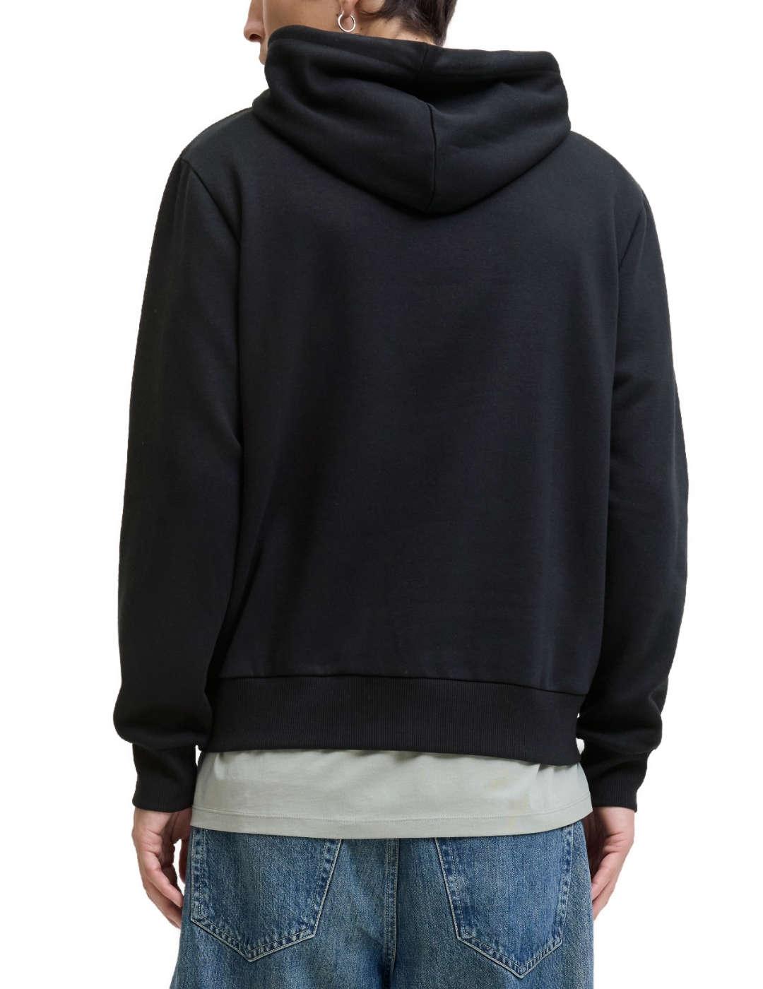 Sudadera Jack&Jones Pan negra con capucha de hombre